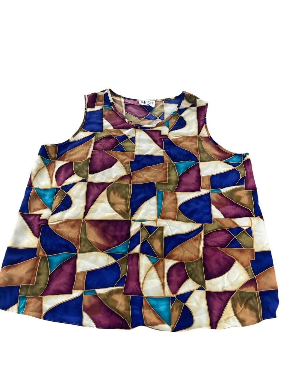 Maggie Sweet Multicolored Geometric Sleeveless Top Women's Size 2X